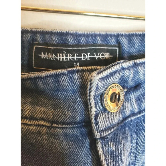 Maniere De Voir Jeans Women's 14 Blue Wash 100% Cotton Nwt - Picture 3 of 9